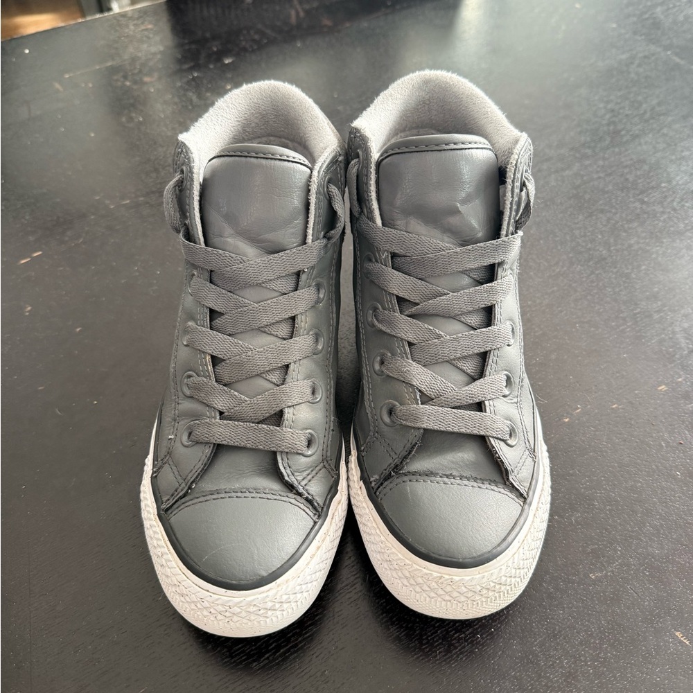 Converse Gray High-Top Sneakers with Minimalist Design